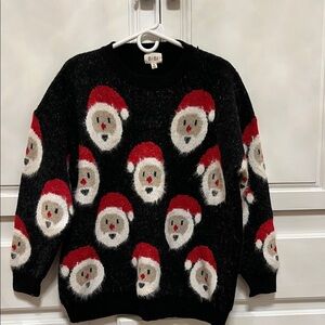New, never worn BiBi Festive Santa Crewneck Sweater